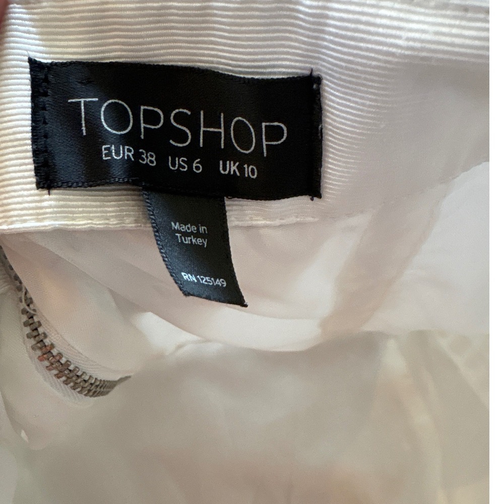 Topshop Romper Women White Strapless Notched Sweetheart Pleated SIZE 6 - Picture 5 of 6
